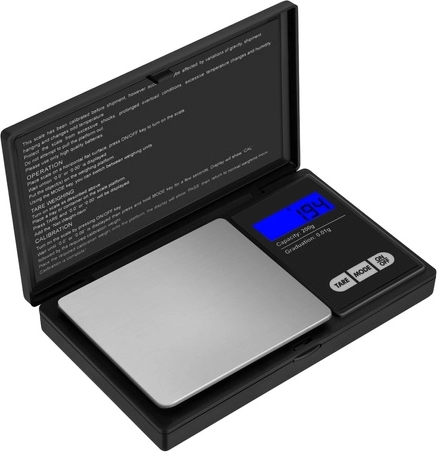 Ruhhy zakdigitale juweliersweegschaal 200 g / 0,01 g met beschermklep en LCD