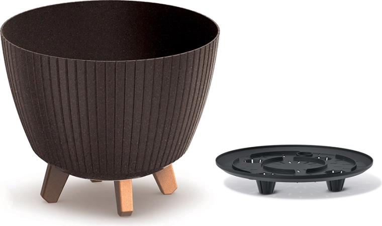 Bloempot Lamia Eco Wood 28,8 cm – koffie