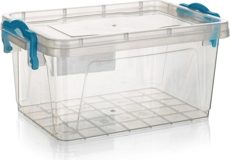 Gema bewaardoos rechthoekig 1,5 l met turquoise handgrepen