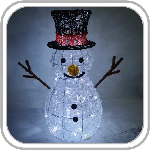 Kerst-LED-sneeuwpop van 60 cm met koud wit licht