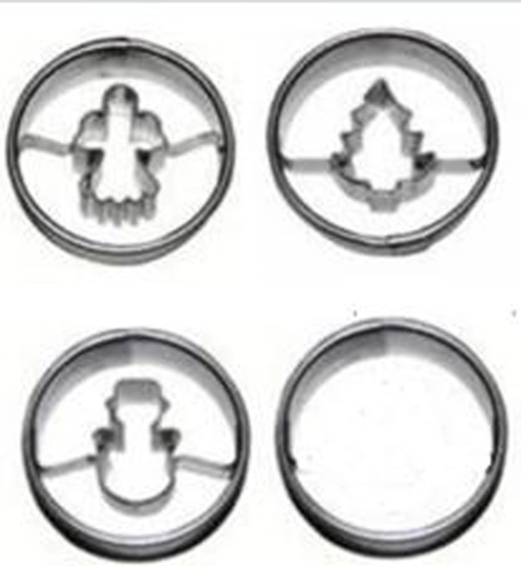 Uitsteekvormpjes voor koekjes TORO 4 cm – kerstset, 4 stuks