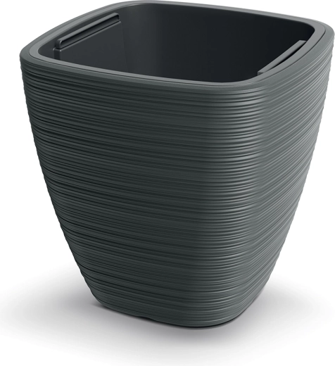 Bloempot Vena Square 38,8 × 38 cm donkergrijs met inleg