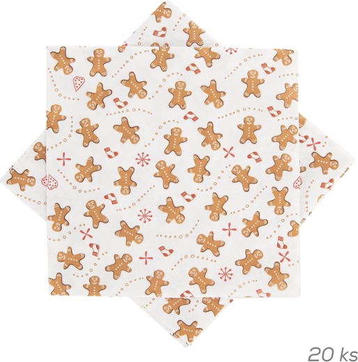 Papieren servetten Peperkoek 33 × 33 cm, 20 stuks
