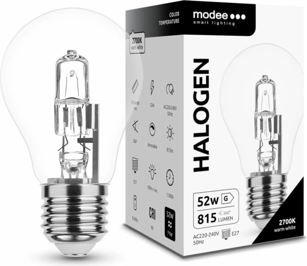 Modee halogeenlamp Classic A55 52 W E27, 815 lm, warm wit