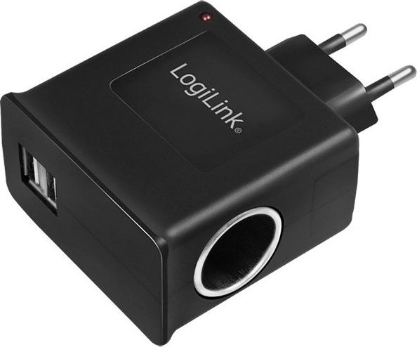 Netadapter LOGILINK met USB en 12 V sigarettenaanstekerstopcontact