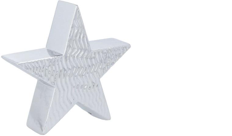 Kerstdecoratiefiguur ster zilver 16,2 × 4,4 × 15,3 cm - 1 stuk