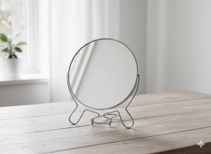 Cosmeticaspiegeltje voor make-up, zwart, compact