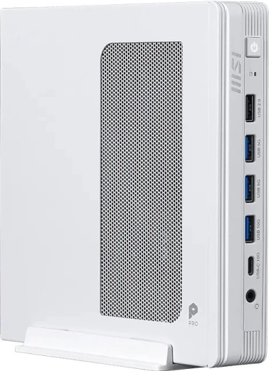 Compacte pc PRO DP10 met Intel Pentium G7400, Wi‑Fi, zonder OS, wit