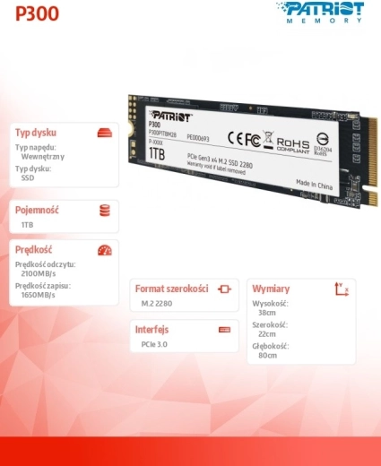 Interne SSD-schijf Patriot P300 1TB