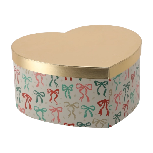 Kerstcadeaudoos in hartvorm 34 × 31 × 16 cm - 1 stuk
