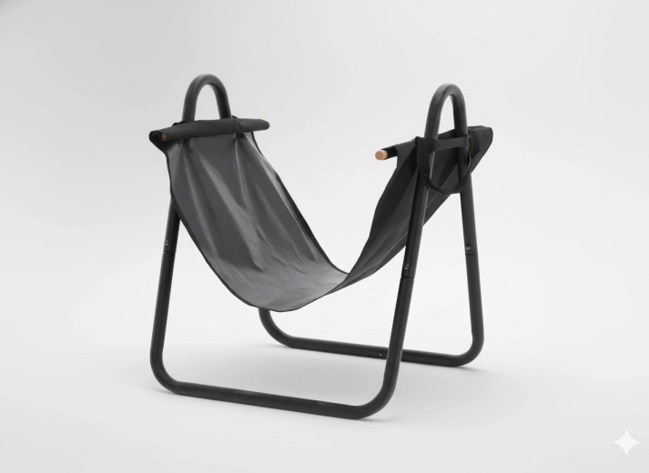 Metalen houtopslag met draagbare tas 40 × 45 × 50 cm