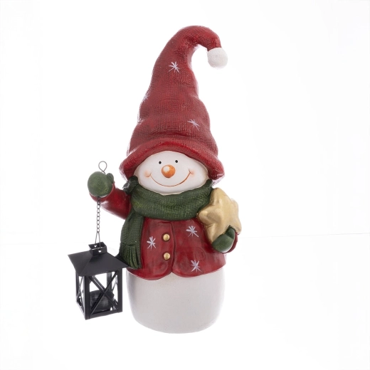 Decoratieve sneeuwpoplantaarn van polyresin