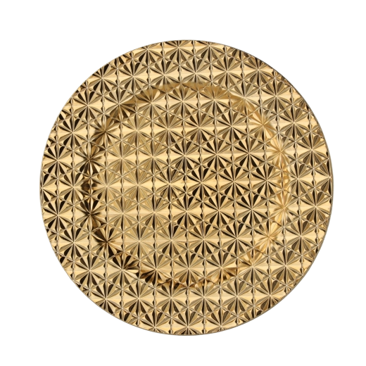 Ronde onderbord in koperkleur met ribbels 33 cm - 1 stuk