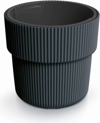 Bloempot met inzet MILLY 39 cm – antraciet, zelfwatergevende kunststof ompot