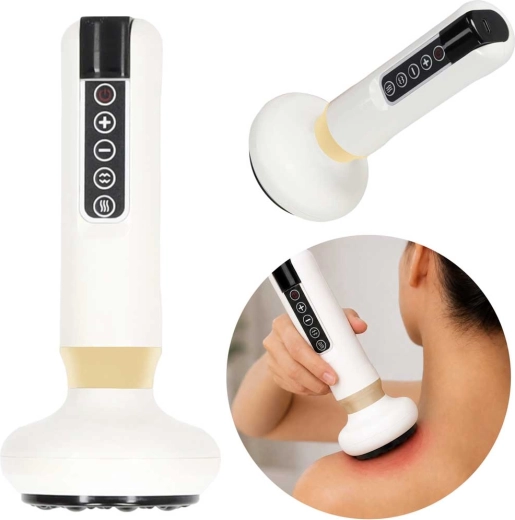 Elektrisch handmassageapparaat met cuppingfunctie (Chinese cup), USB, wit