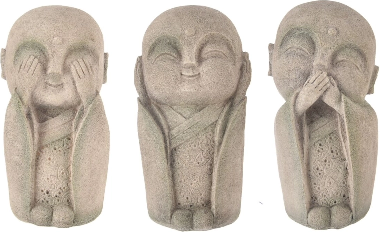 Decoratief Boeddha-beeldje van polyresin “ik zie niet / ik hoor niet / ik spreek niet” 27 cm (mixvariant)