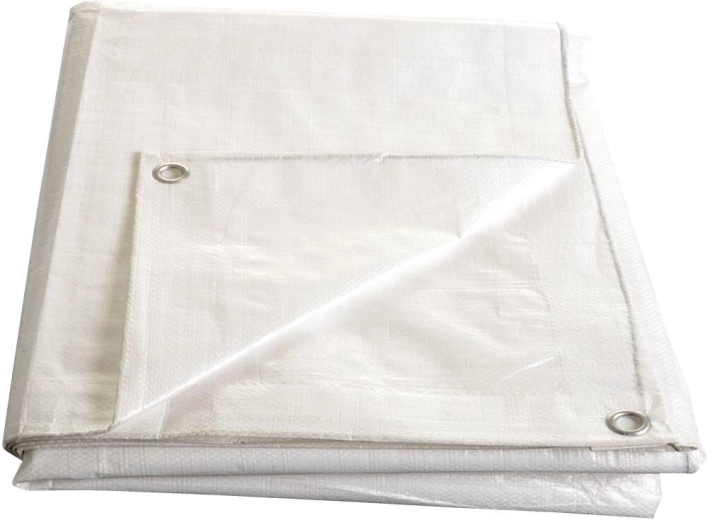 Wit gelamineerd zeil met ogen 4 × 5 m, 140 g/m²