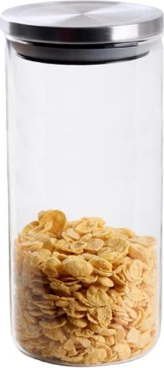 Glazen pot met roestvrijstalen deksel TORO 1,5 l van borosilicaatglas