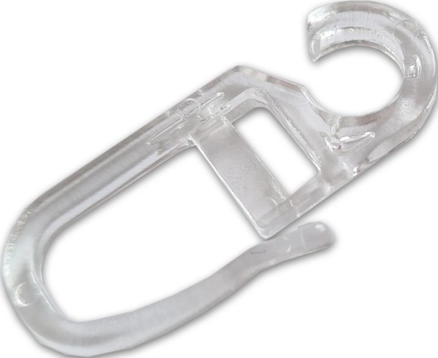 Transparante gordijnhaakjes, plastic, verpakking 10 stuks