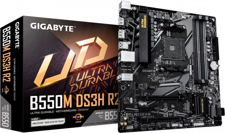Gigabyte B550M DS3H R2 – microATX-moederbord met AMD B550, HDMI/DP