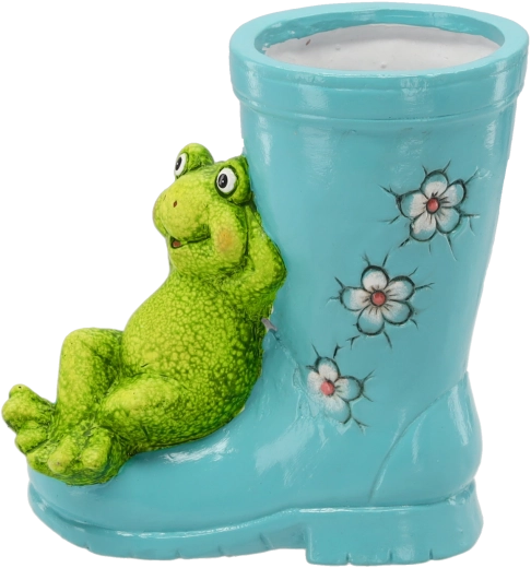 Tuinbloempot laars met kikker