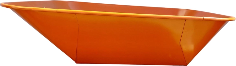 Bak voor bouwkruiwagen 60 l oranje gepunt