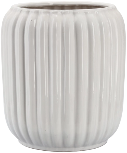 Keramische overpot 40 × 40 × 44 cm wit met reliëfpatroon