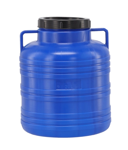 Kunststof vat 20 l met schroefdeksel en zijhandgrepen