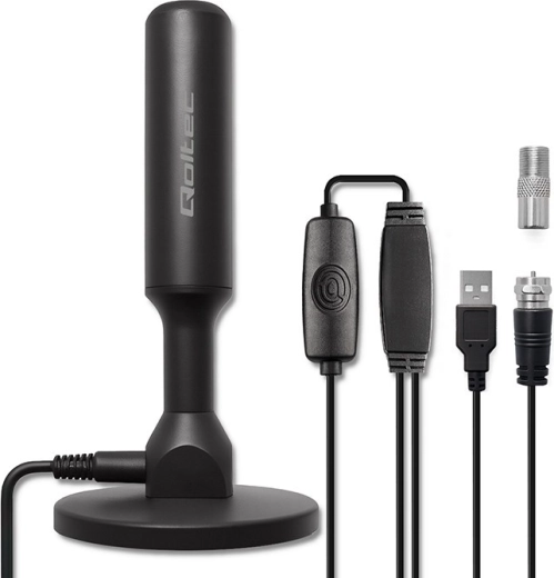 interne tv-antenne DVB-T2 met versterker en magnetische basis, 4K, 28 dBi, 5 m kabel