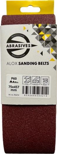 Schuurband voor handbandschuurmachines 75 × 457 mm, korrel 80 (3 stuks)