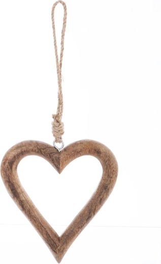 Hangend decoratief hart mango 15 cm