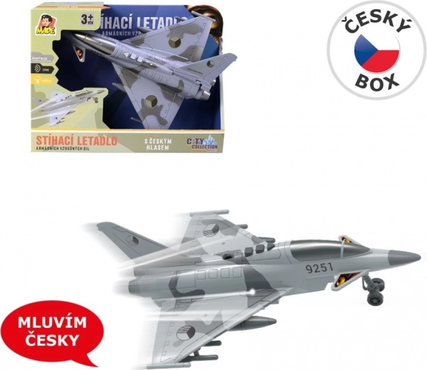 Jachtvliegtuig met vliegwiel met licht en geluid