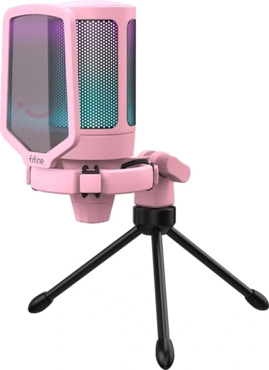 Gaming USB-condensatormicrofoon Fifine A6V roze