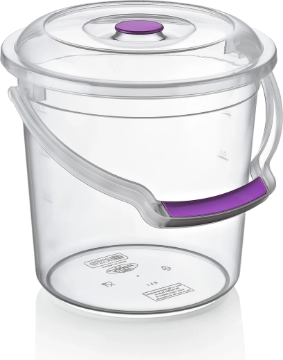 Transparente kunststof emmer met deksel 5 l
