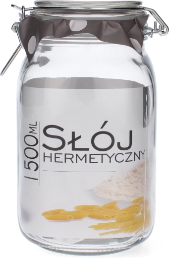 Glazen pot 1,5 l vierkant met mechanische sluiting