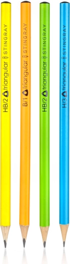Stingray driehoekige grafietpotloden neonmix 4 stuks