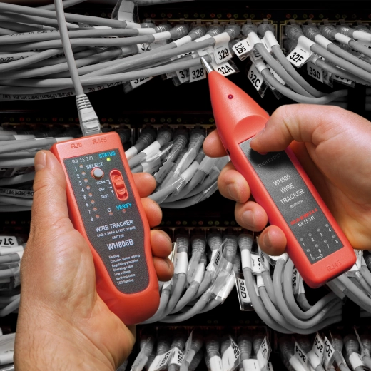 Kabelzoeker met geluidssignaal en RJ45-tester