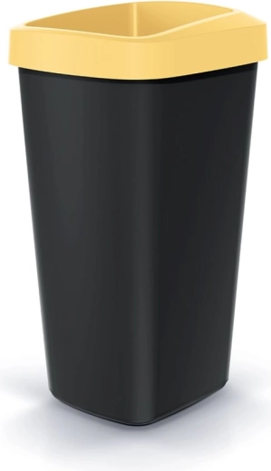 Prullenbak 25 l met kanteldeksel, lichtgeel