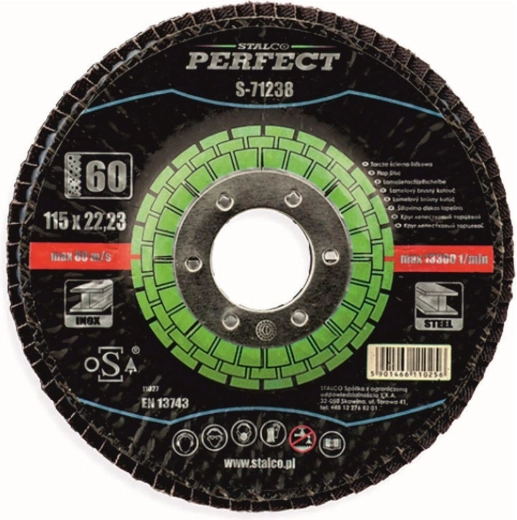 Lamellenschijf 125 × 22,23 mm, korrel 60, zirkonium STALCO