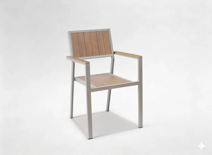 Beige aluminium tuinstoel