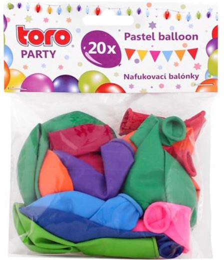 Pastelkleurige ballonnen TORO 23 cm, 20 stuks