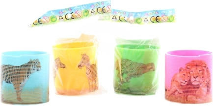 Safari-veerspeeltje – plastic springveer met dierenmotief