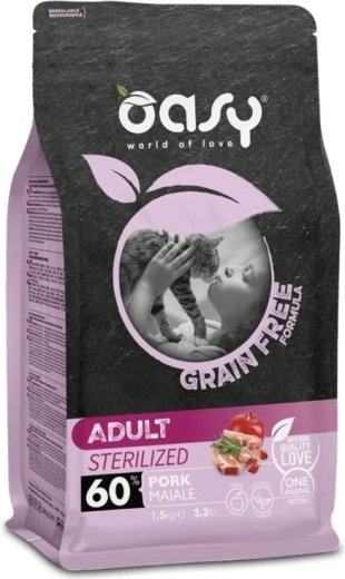 Oasy Grain Free gesteriliseerd varkensvlees 1,5 kg