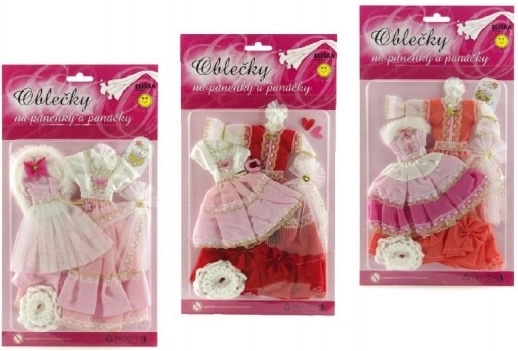 Poppenkleertjes met accessoires - 2 stuks