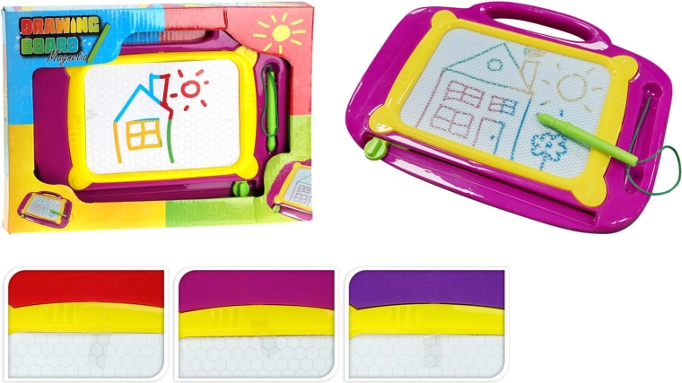 Magnetisch tekentablet met pen 25 × 18,5 cm – mix van kleuren