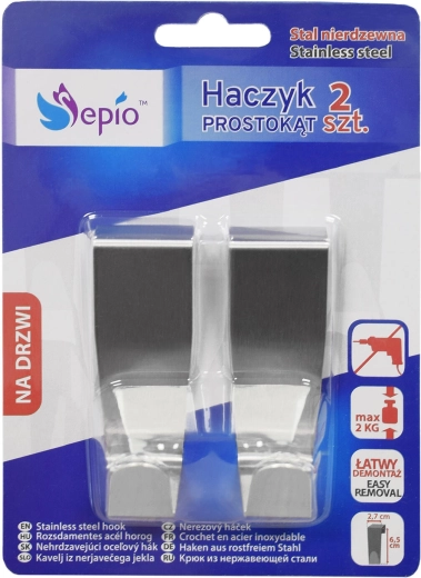 Roestvrijstalen haak voor lade 2,7 × 2,7 × 6,5 cm (2 stuks)