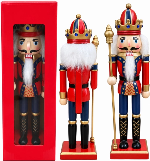 Houten kerstfiguur notenkraker 30 cm