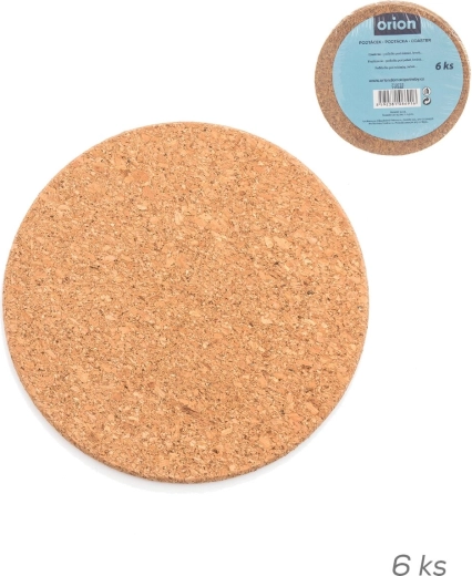 Kurk onderzetters voor glazen en mokken 9,5 cm, 6 stuks