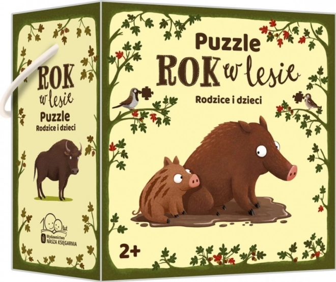 Een jaar in het bos: ouders en jongen – kinderpuzzel 20 stukjes