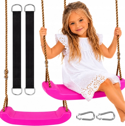 Roze kinderschommel Swing-y voor in de tuin